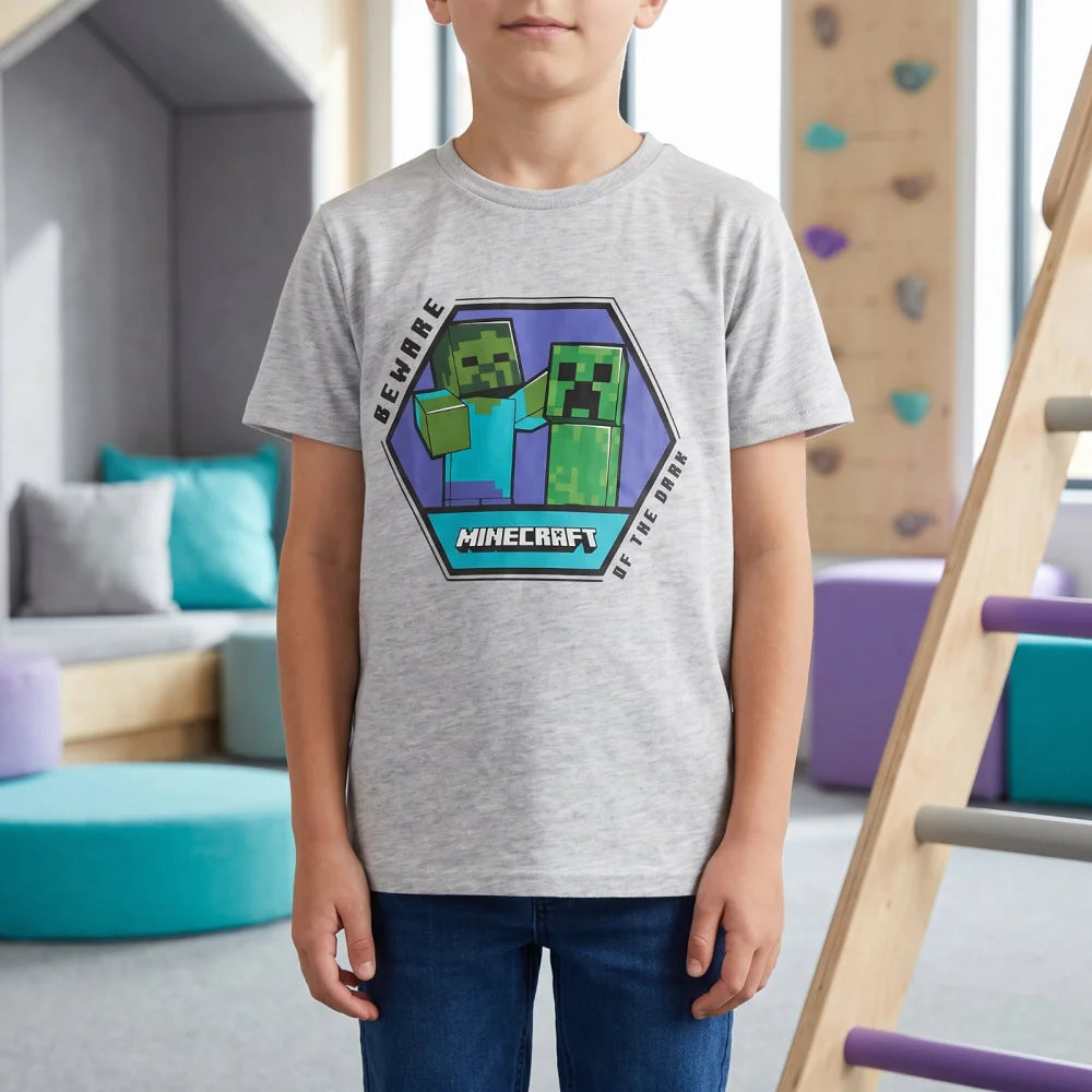 Minecraft Gamer Creeper Zombie Kinder T-Shirt Kurzarm Shirt Gr. 116 - WS-Trend.de