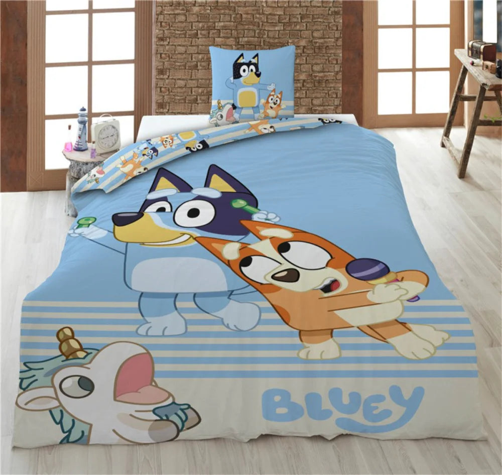 Bluey und Bingo Kinder Bettwäsche 2tlg. Set 135-140x200 65x65 100% Baumwolle - WS-Trend.de