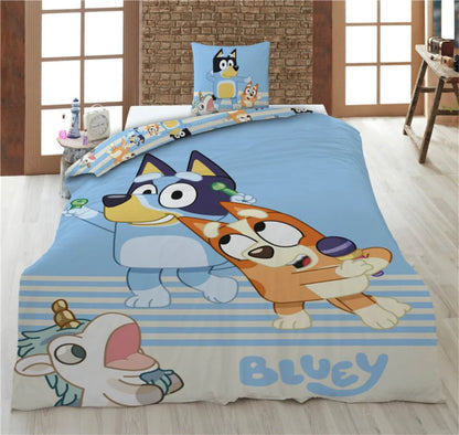 Bluey und Bingo Kinder Bettwäsche 2tlg. Set 135-140x200 65x65 100% Baumwolle - WS-Trend.de