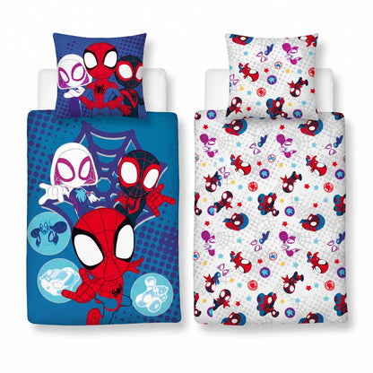 Marvel Spidey Wendebettwäsche 2-teilig 135-140x200 + 65x65 cm - WS-Trend.de