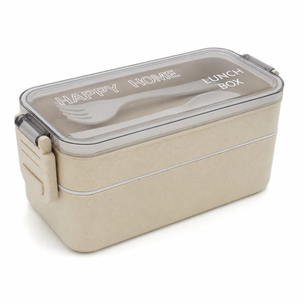 Lunchbox WS-Trend 3-teiliges Kinder-Lunch-Set – Brotdose 750 ml Doppel-Fächer Besteck - WS-Trend.de