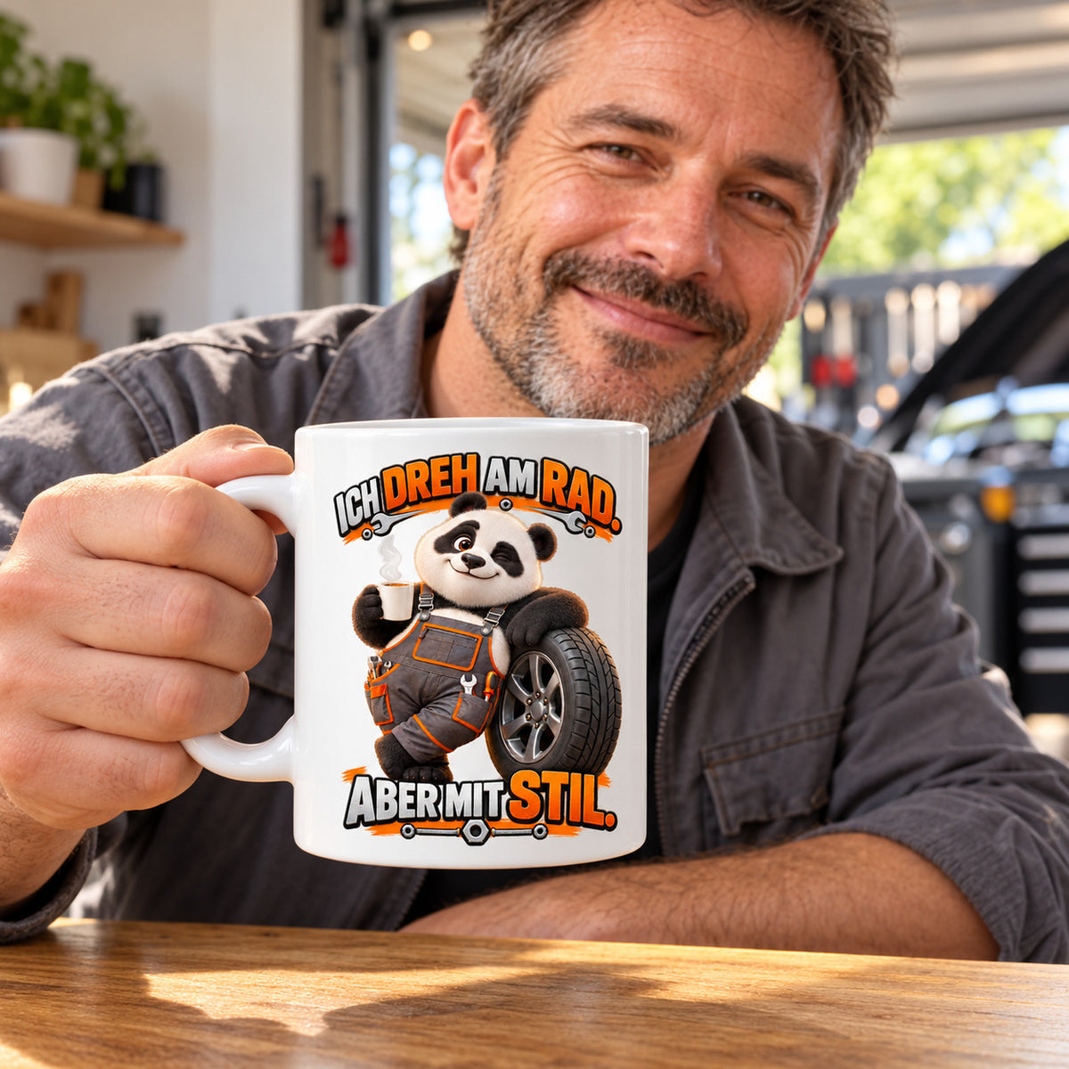 Auto Tasse Spruch Keramik 330 ml Geschenk für Autofan beidseitig Druck