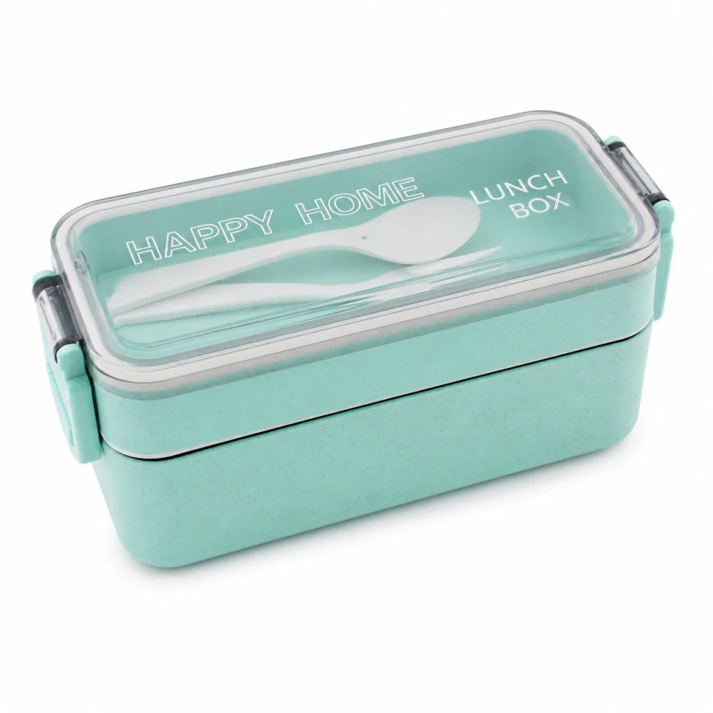 Lunchbox WS-Trend 3-teiliges Kinder-Lunch-Set – Brotdose 750 ml Doppel-Fächer Besteck - WS-Trend.de