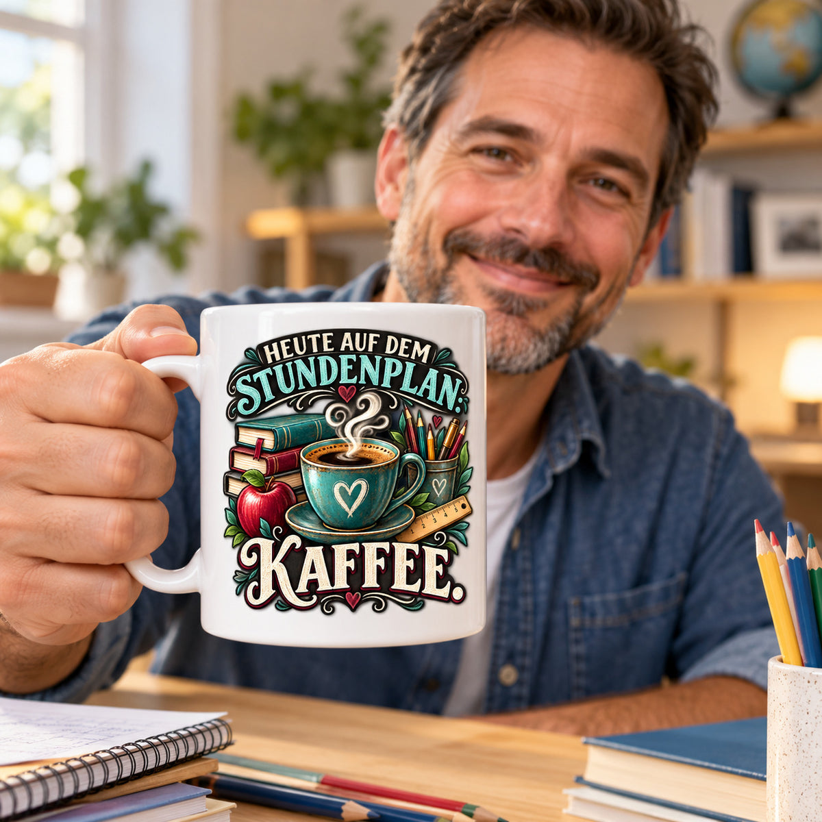 Lehrer Tasse Keramik 330 ml Geschenk Lehrerin Unterricht Spruch Kaffee