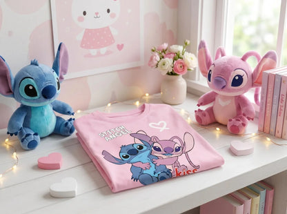 Disney Stitch Kinder Mädchen T-Shirt Kurzarm Shirt Gr. 98 bis 128 Baumwolle - WS-Trend.de