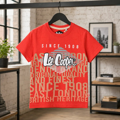 Lee Cooper Kinder Jungen T-Shirt Kurzarm Shirt 104-152 - 100% Baumwolle - WS-Trend.de