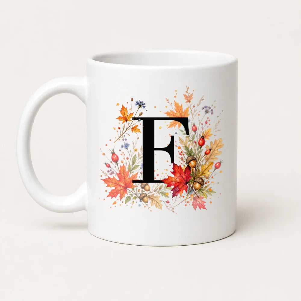 Herbst Tasse A-Z Buchstaben 325 ml Keramik Geschenkidee personalisiert - WS-Trend.de