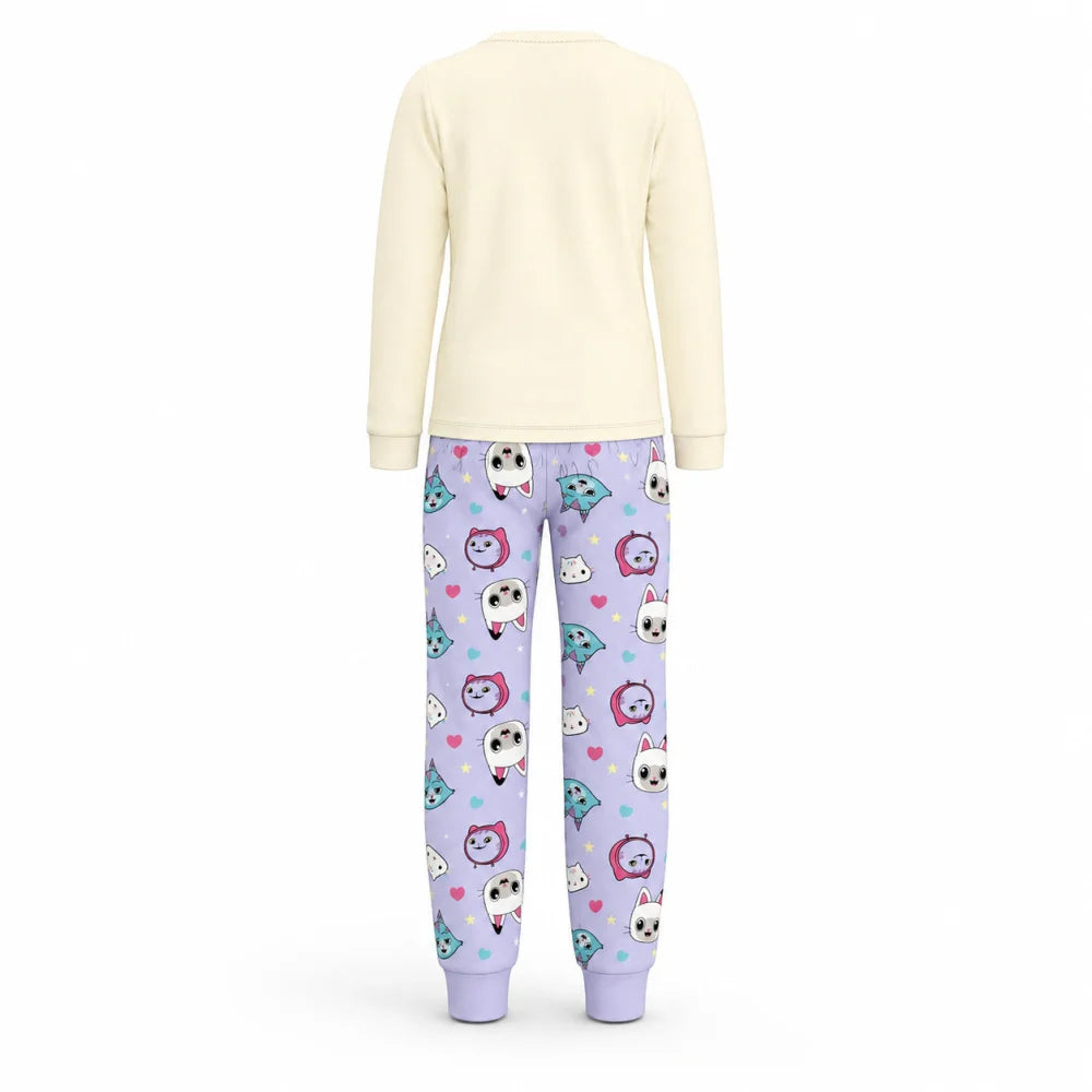 Gabbys Dollhouse Kinder Mädchen langarm Schlafanzug Pyjama 104-128 - 100% Baumwolle - WS-Trend.de