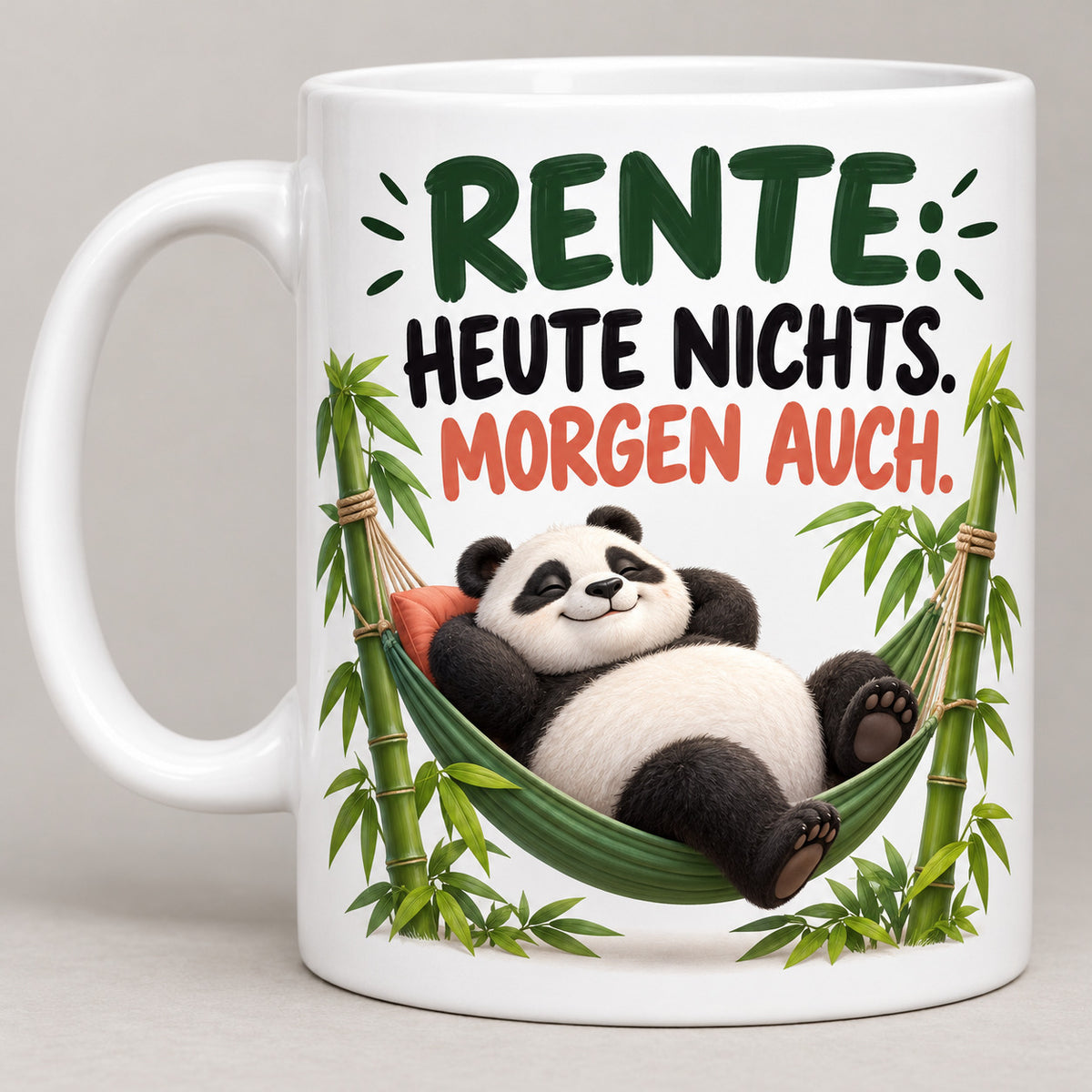 Rententasse mit Spruch Keramik 330ml Geschenk zum Ruhestand beidseitig