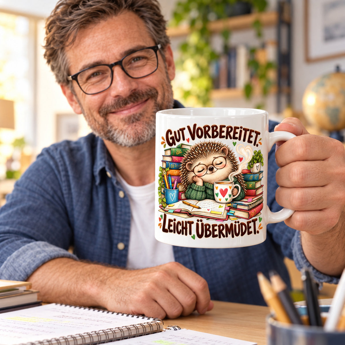Lehrer Tasse Keramik 330 ml Geschenk Lehrerin Unterricht Spruch Kaffee