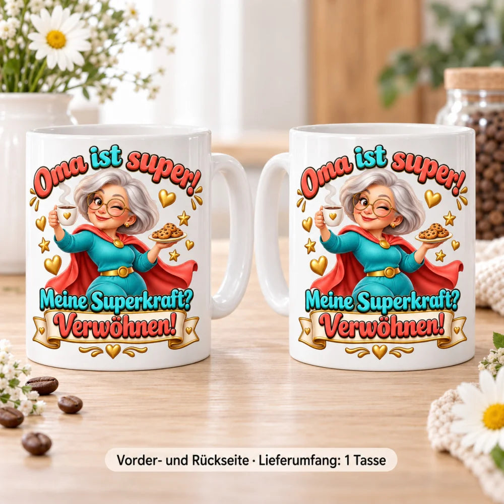 WS-Trend Superoma Tasse Keramik 330 ml Geschenk für Oma zum Geburtstag - WS-Trend.de