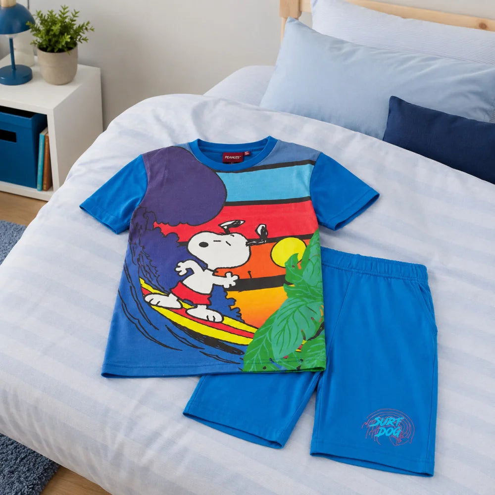 Peanuts Snoopy Kinder Sommerset Shorts plus T-Shirt 100% Baumwolle - WS-Trend.de