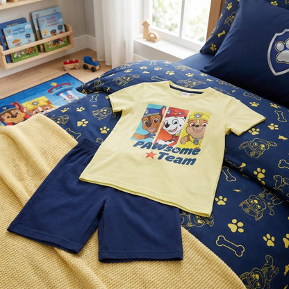 Paw Patrol Kinder Schlafanzug Pyjama kurz Nachtwäsche 98-128 Baumwolle NEU - WS-Trend.de