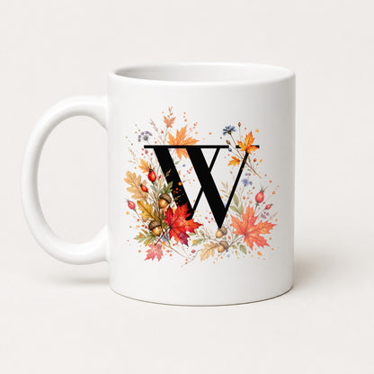 Herbst Tasse A-Z Buchstaben 325 ml Keramik Geschenkidee personalisiert