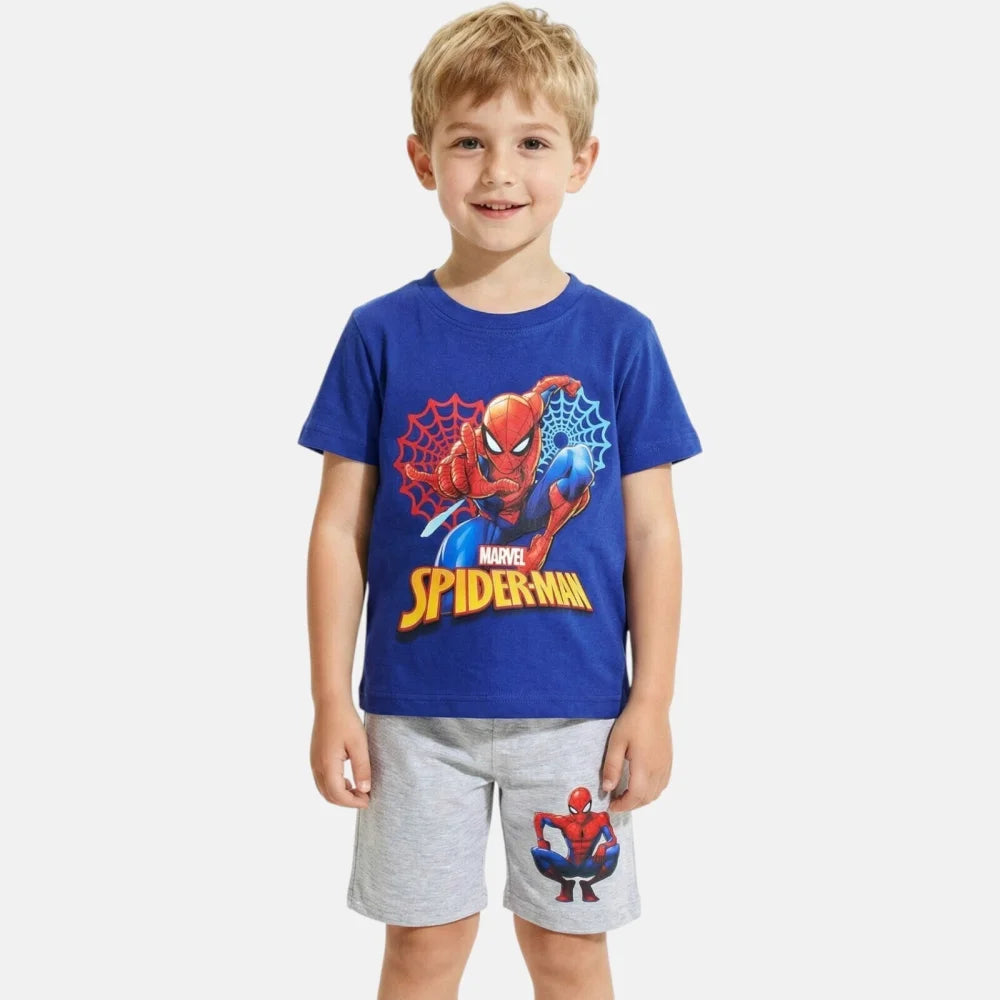 Marvel Spiderman Kinder kurz Pyjama Schlafanzug Gr. 98 bis 128 Baumwolle - WS-Trend.de