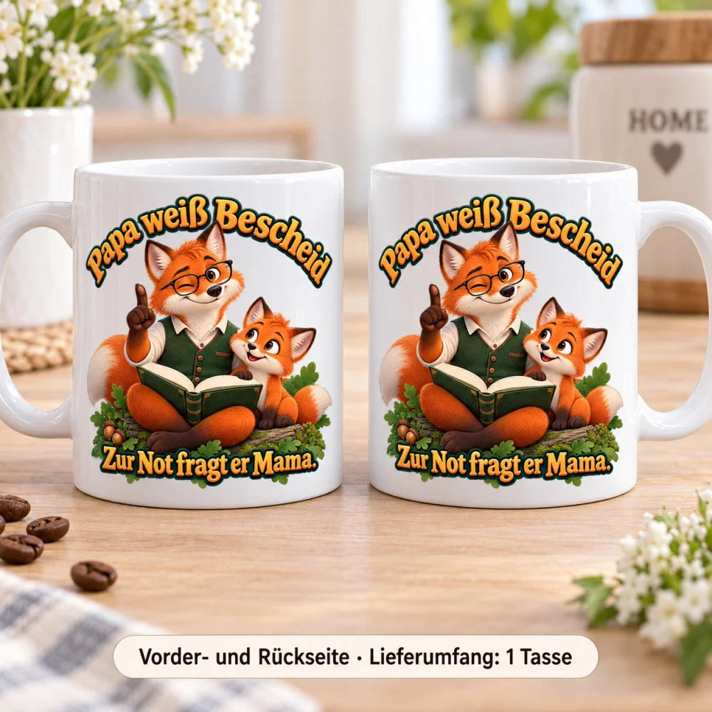 WS-Trend Fuchspapa Tasse Keramik 330 ml Geschenk für Papa zum Vatertag - WS-Trend.de