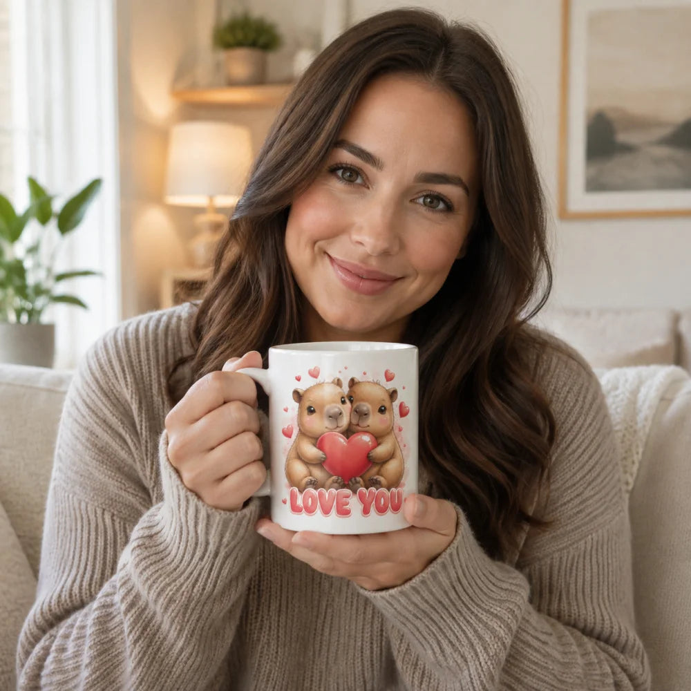 Liebestasse Tiermotiv - Kaffeetasse Geschenk fuer Partner 330 ml weiss - WS-Trend.de
