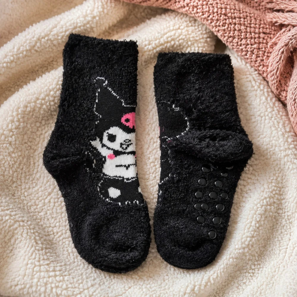 Hello Kitty Kuromi Kinder antirutsch Socken 2er Pack Gr. 23 bis 34 - WS-Trend.de