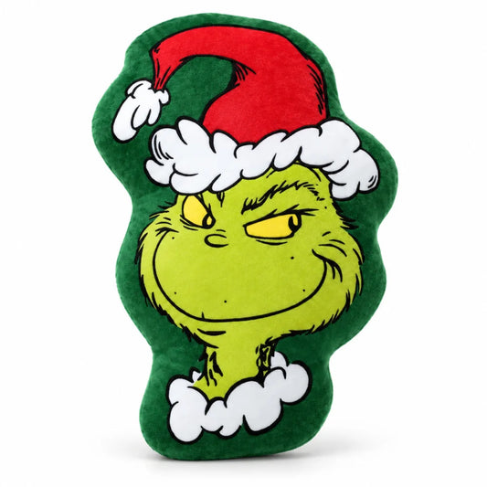 Der Grinch 3D Velourskissen 36x23x5 cm Weihnachtsmütze grüner Rand - WS-Trend.de