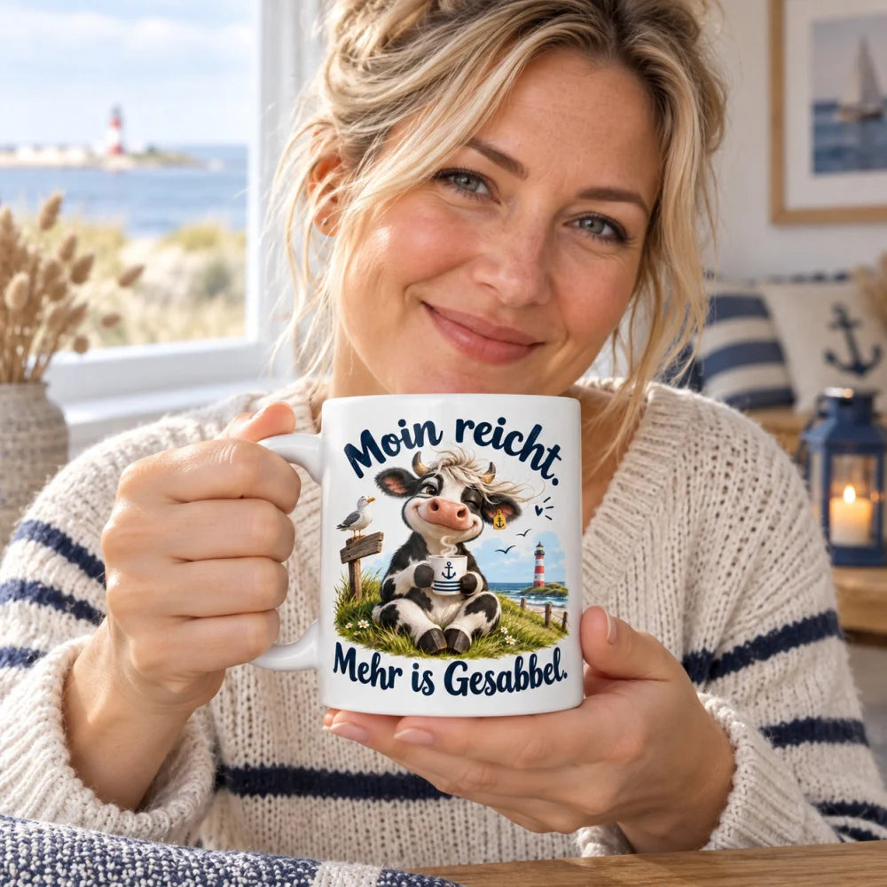 WS-Trend Küstenkuh Tasse lustiger Spruch Keramik 330 ml für Kaffeefans - WS-Trend.de