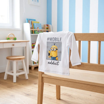 Print-Shirt Minions Kinder Mädchen T-Shirt Langarm Shirt 100% Baumwolle - WS-Trend.de