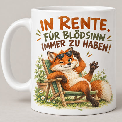 Rententasse mit Spruch Keramik 330ml Geschenk zum Ruhestand beidseitig
