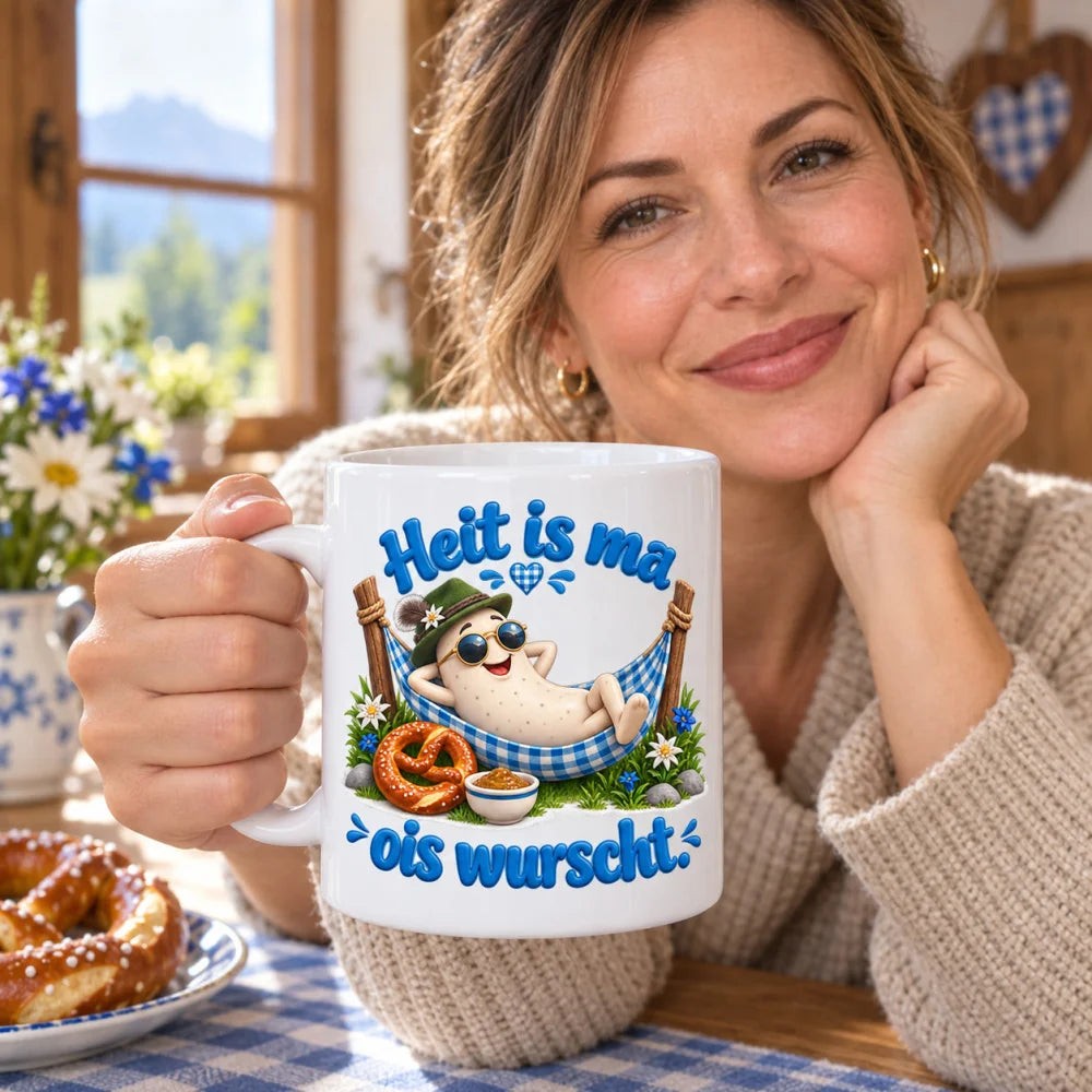 WS-Trend Weißwurst Becher mit bayerischem Spruch Keramik 330 ml lustig - WS-Trend.de