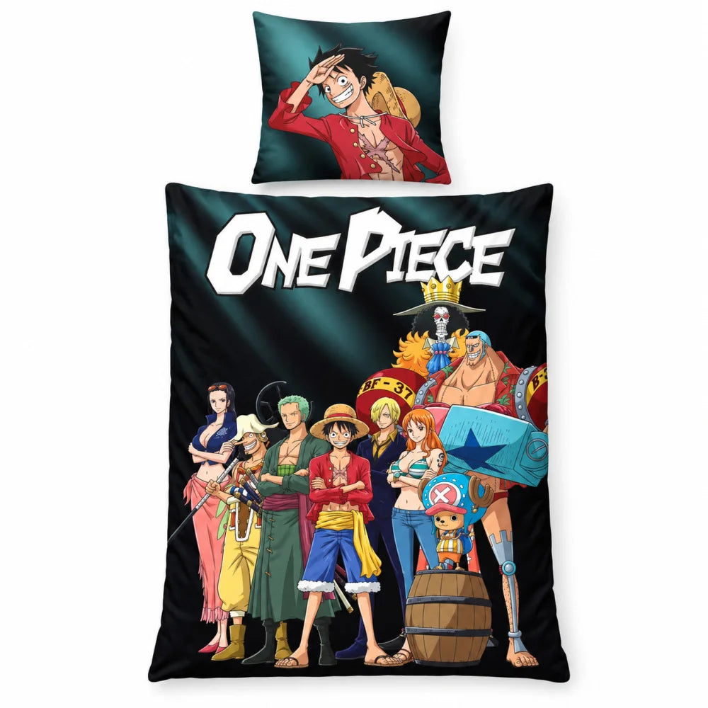 One Piece Strohhut-Crew Wendebettwäsche 135-140x200 + 65x65 cm - WS-Trend.de