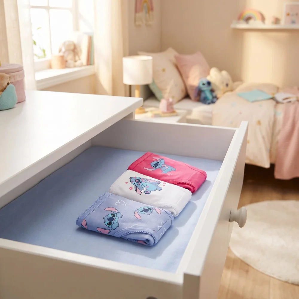 Disney Stitch 3er Pack Slips Kinder Mädchen Unterwäsche Gr. 92-128 Baumwolle - WS-Trend.de