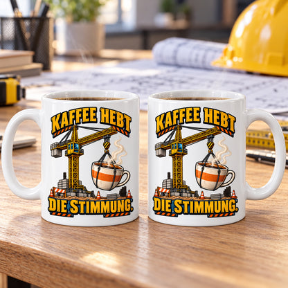 Baustellen Tasse Spruch Keramik 330 ml Geschenk Bauarbeiter beidseitig