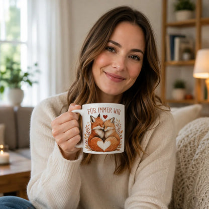 Liebestasse Tiermotiv - Kaffeetasse Geschenk fuer Partner 330 ml weiss - WS-Trend.de
