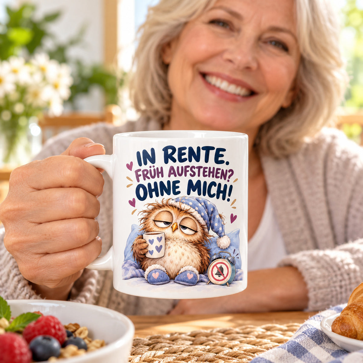 Rententasse mit Spruch Keramik 330ml Geschenk zum Ruhestand beidseitig