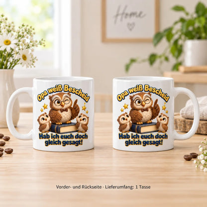 WS-Trend Eulenopa Tasse Keramik 330 ml Geschenk für Opa zum Geburtstag - WS-Trend.de