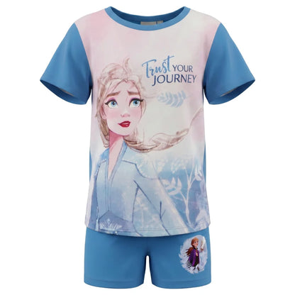 Disney Die Eiskönigin Elsa Kinder kurzarm Schlafanzug Pyjama 98-128 Baumwolle - WS-Trend.de