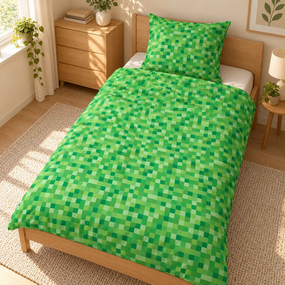 Minecraft Creeper Wendebettwäsche 135-140x200 + 65x65 cm - WS-Trend.de