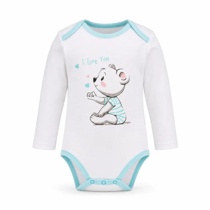 Baby 2er Pack langarm Body Strampler Schlafanzug Gr. 68 Dinos Bärchen - WS-Trend.de