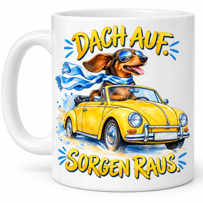 Auto Tasse Spruch Keramik 330 ml Geschenk für Autofan beidseitig Druck