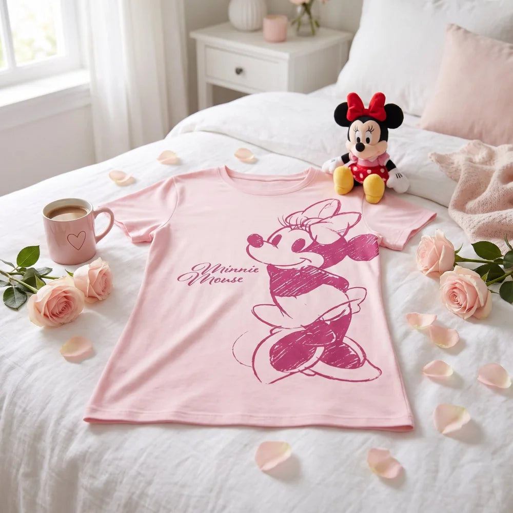 Disney Minnie Maus Damen kurzarm Schlafshirt Nachthemd XS - WS-Trend.de