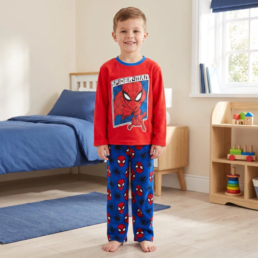 Marvel Spiderman Kinder Coral Schlafanzug Pyjama Pulli Hose Gr. 98-128 - WS-Trend.de