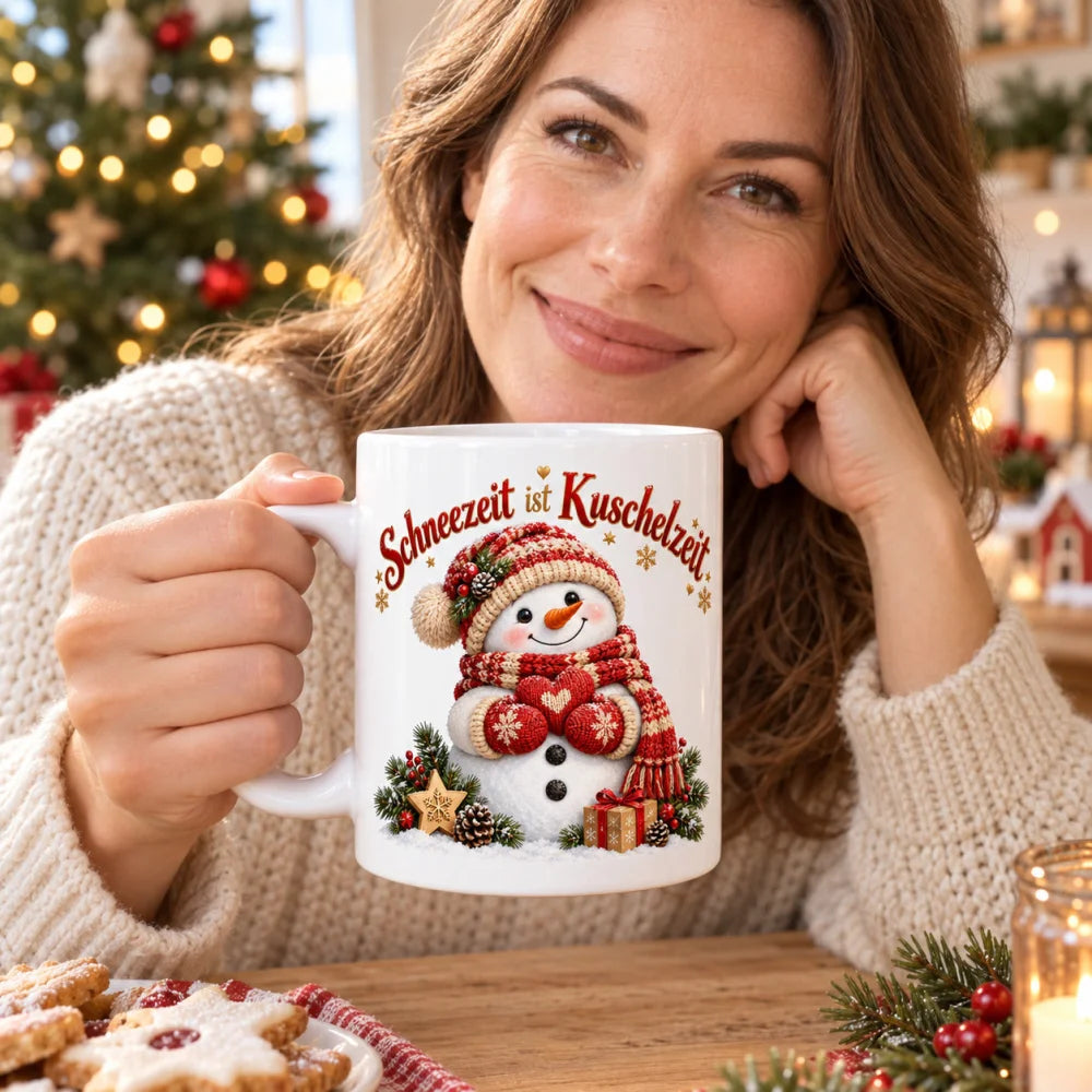 WS-Trend Kuschelzeit Schneemann Tasse Keramik 330 ml festlich bedruckt - WS-Trend.de