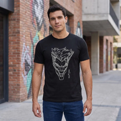 DC Comics Joker Herren Kurzarm T-Shirt Shirt Schwarz Gr. M-L 100% Baumwolle - WS-Trend.de