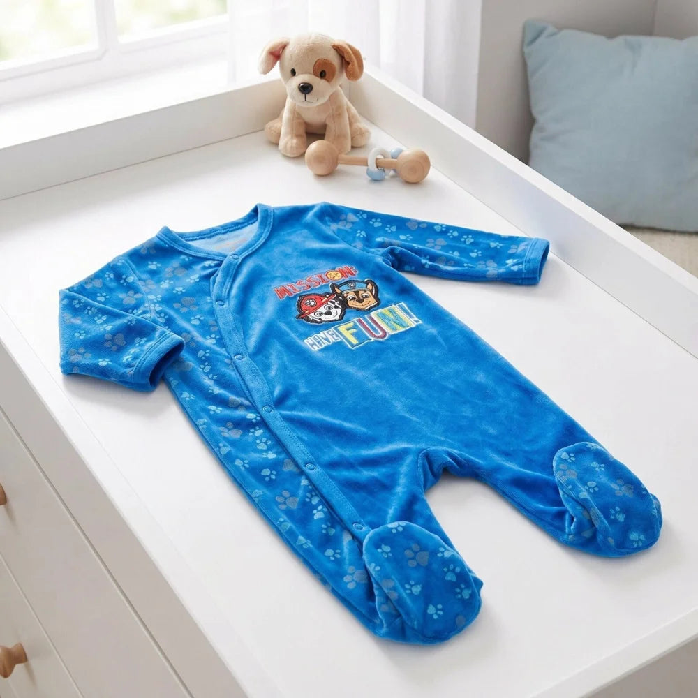 Paw Patrol Chase Baby Kleinkind Velour Body Strampler Einteiler Gr.68-92 - WS-Trend.de