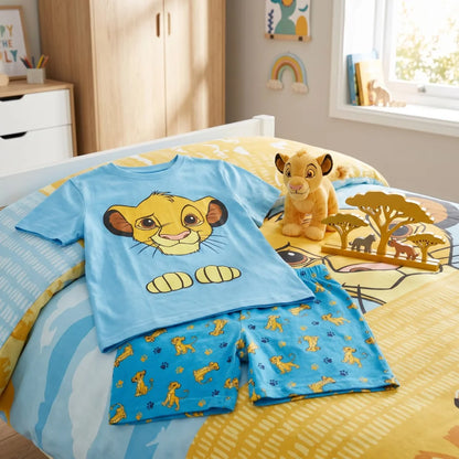 König der Löwen Simba Kinder kurzarm Schlafanzug Pyjama 98 -128 Baumwolle - WS-Trend.de