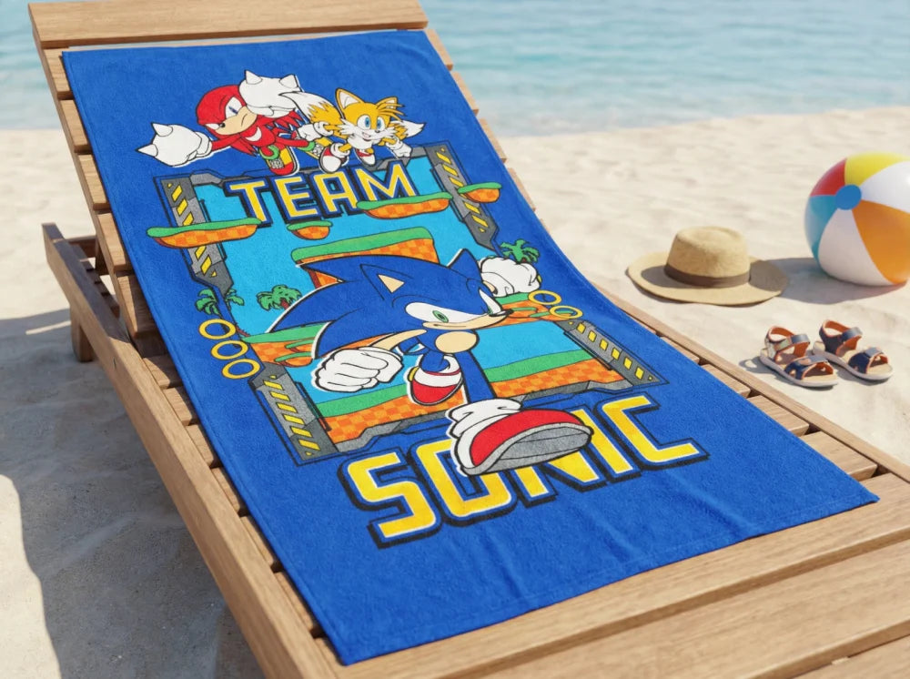 Sonic the Hedgehog Handtuch Badehandtuch Badetuch XL Strandtuch 70x140 - WS-Trend.de