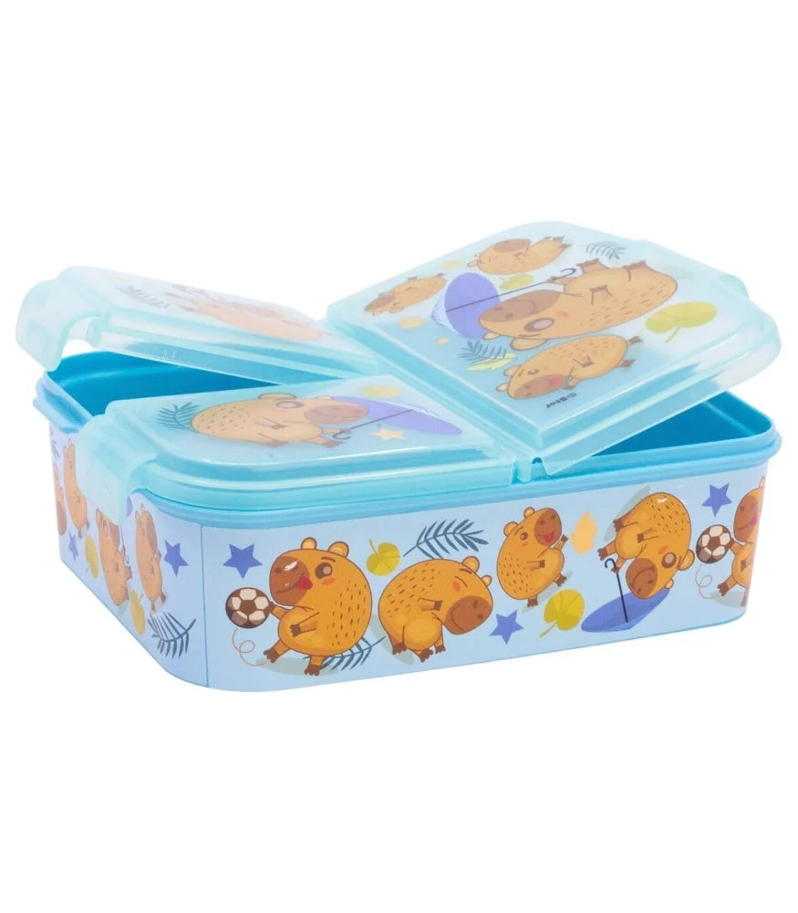 Storline Capibara 2 tlg Kinder Set 3 Kammern Brotdose Alu-Trinkflasche 400 ml - WS-Trend.de