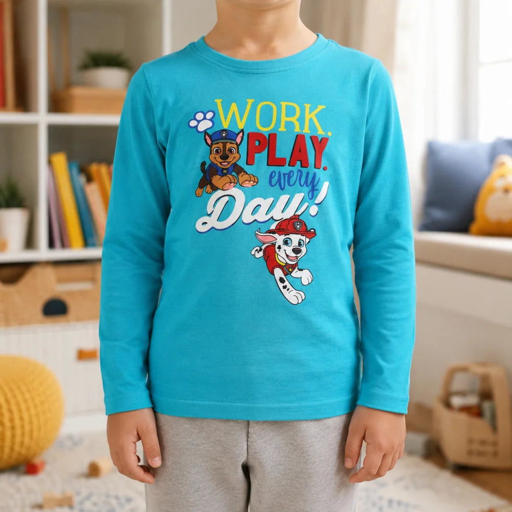 Paw Patrol Jungen Kinder langarm Shirt Langarmshirt 100% Baumwolle - WS-Trend.de