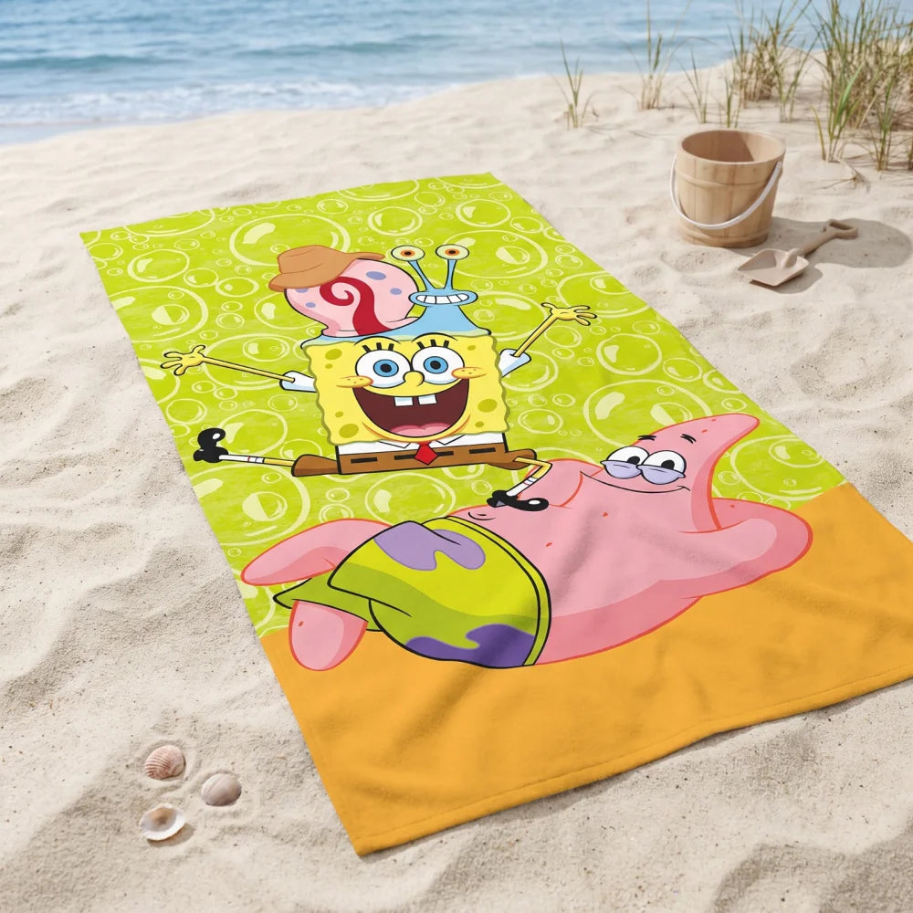 SpongeBob Patrick und Gary Badetuch Baumwolle 70x140 cm - WS-Trend.de