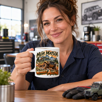 Auto Tasse Spruch Keramik 330 ml Geschenk für Autofan beidseitig Druck