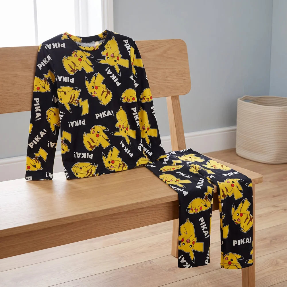 Pokemon Pikachu Kinder Jungen langarm Pyjama Schlafanzug Shirt Hose - WS-Trend.de
