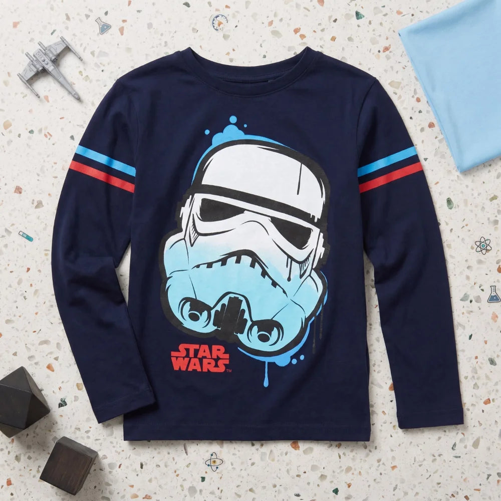 Print-Shirt Disney Star Wars Storm Trooper Kinder Jungen langarm Shirt Gr. 110-140 - WS-Trend.de
